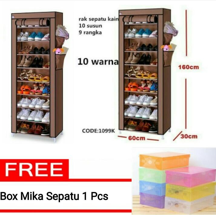 Anischa - Rak Sepatu 10 Susun Full Resleting / Lemari Sepatu Rakit / Tempat Penyimpanan Sepatu