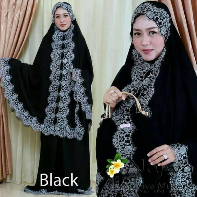 MUKENAH RENDA GLITER SUPER JUMBO black purple