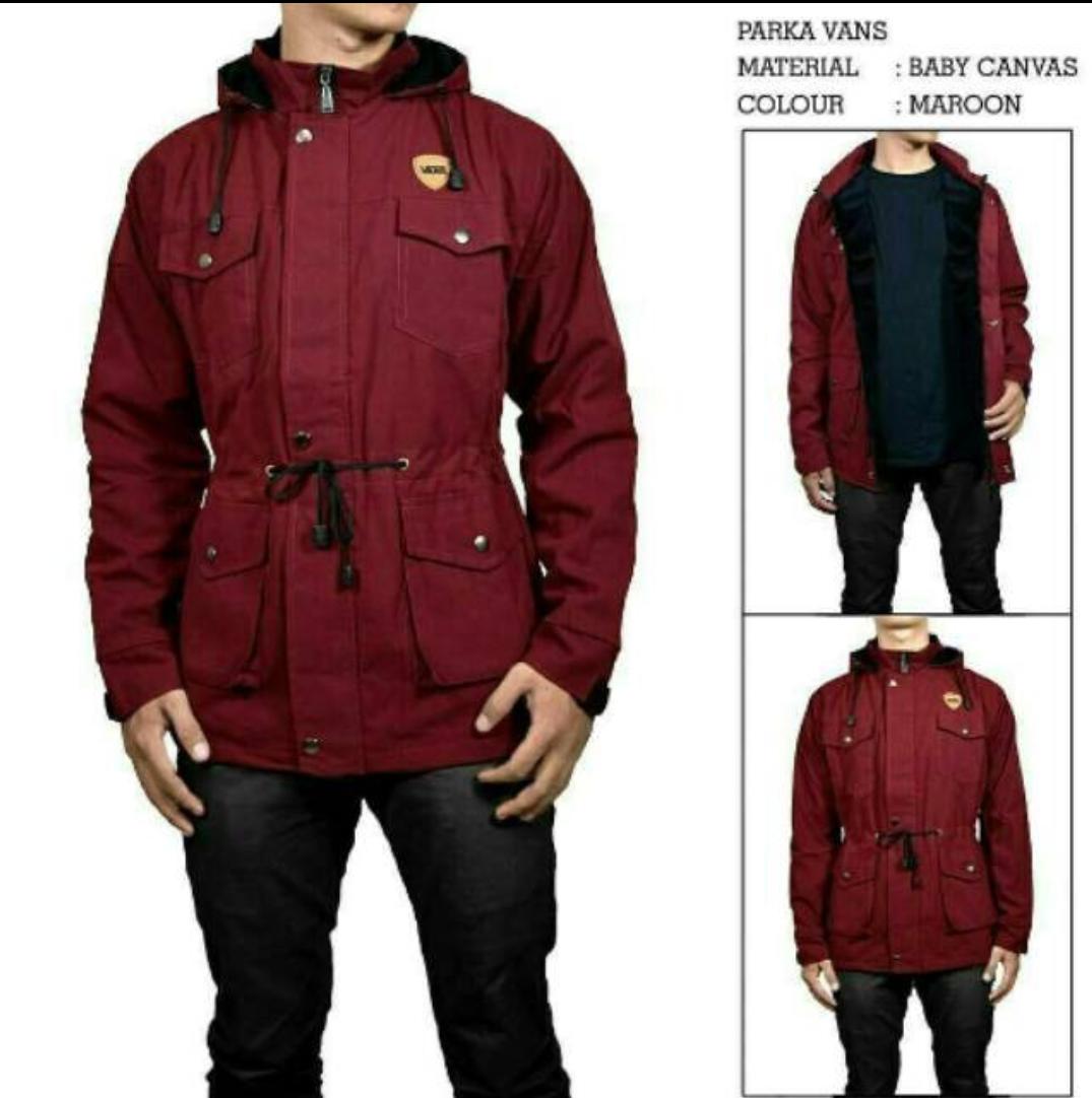 Jaket parka Pria XXL Maroon
