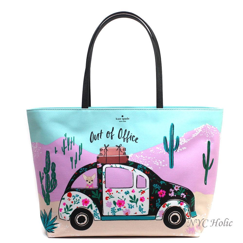 Tas Kate Spade New Horizons Out Of Office Remi Tote Bag Coated Canvas WKRU5473 Authentic Original USA Store Counter