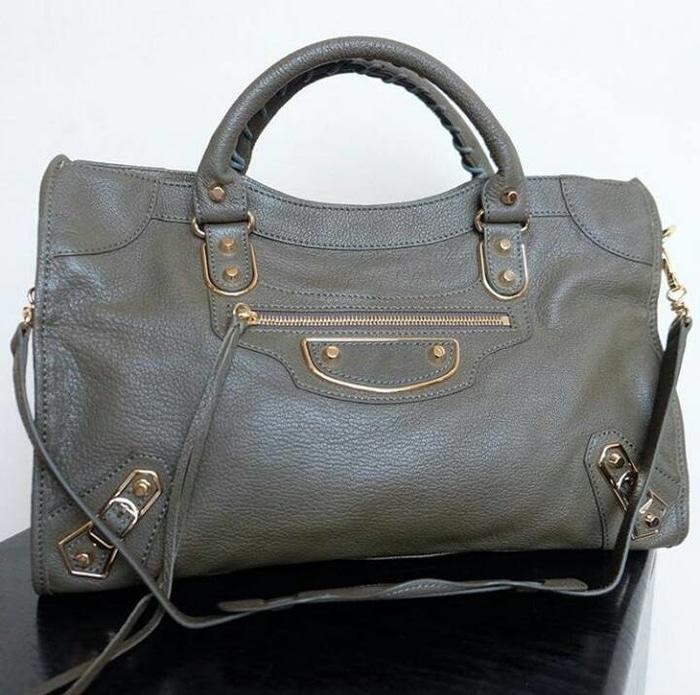 JUAL TAS BALENCIAGA CITY EDGE LAMBSKIN GRAINED LEATHER GREY MIRROR QUA - uuiQn6
