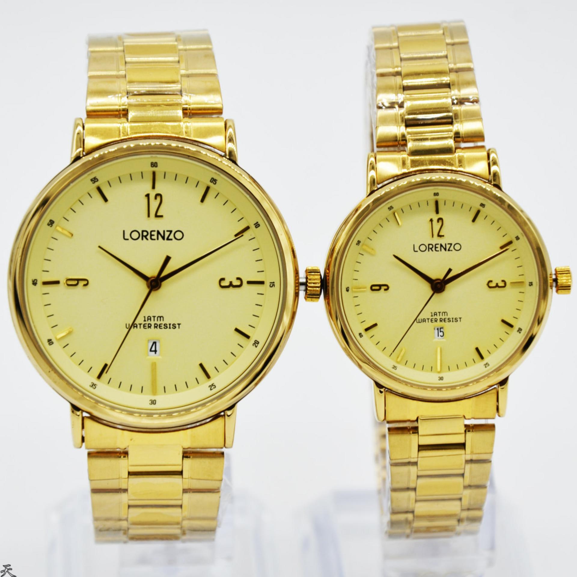 Buy & Sell Cheapest UXCELL M6 316 Best Quality Product Deals Lorenzo 1025ML Jam Tangan Pria Cowok Stainless Steel Gold