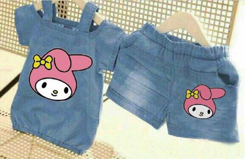 Jakarta Couple - Stelan Anak Melody Denim / Baju Anak / Atasan Anak /Stelan Kid