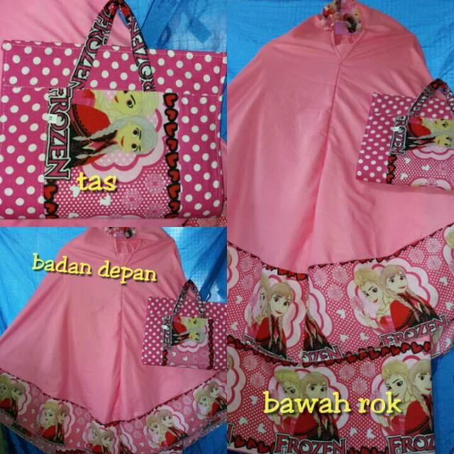 Mukena anak frozen ijo s m l xl