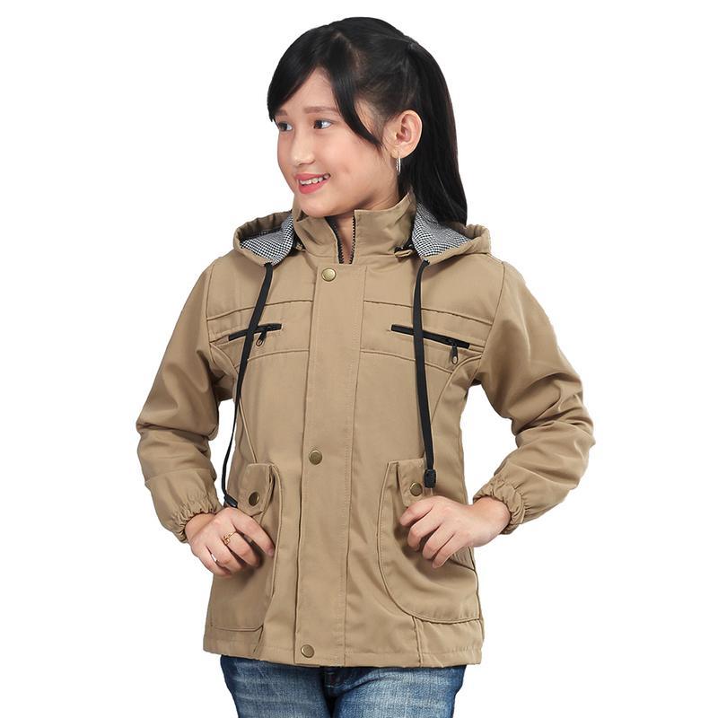 Inficlo STJ 974 Jaket Anak Perempuan - bahan baby canvas - Murah & berkualitas (krem)