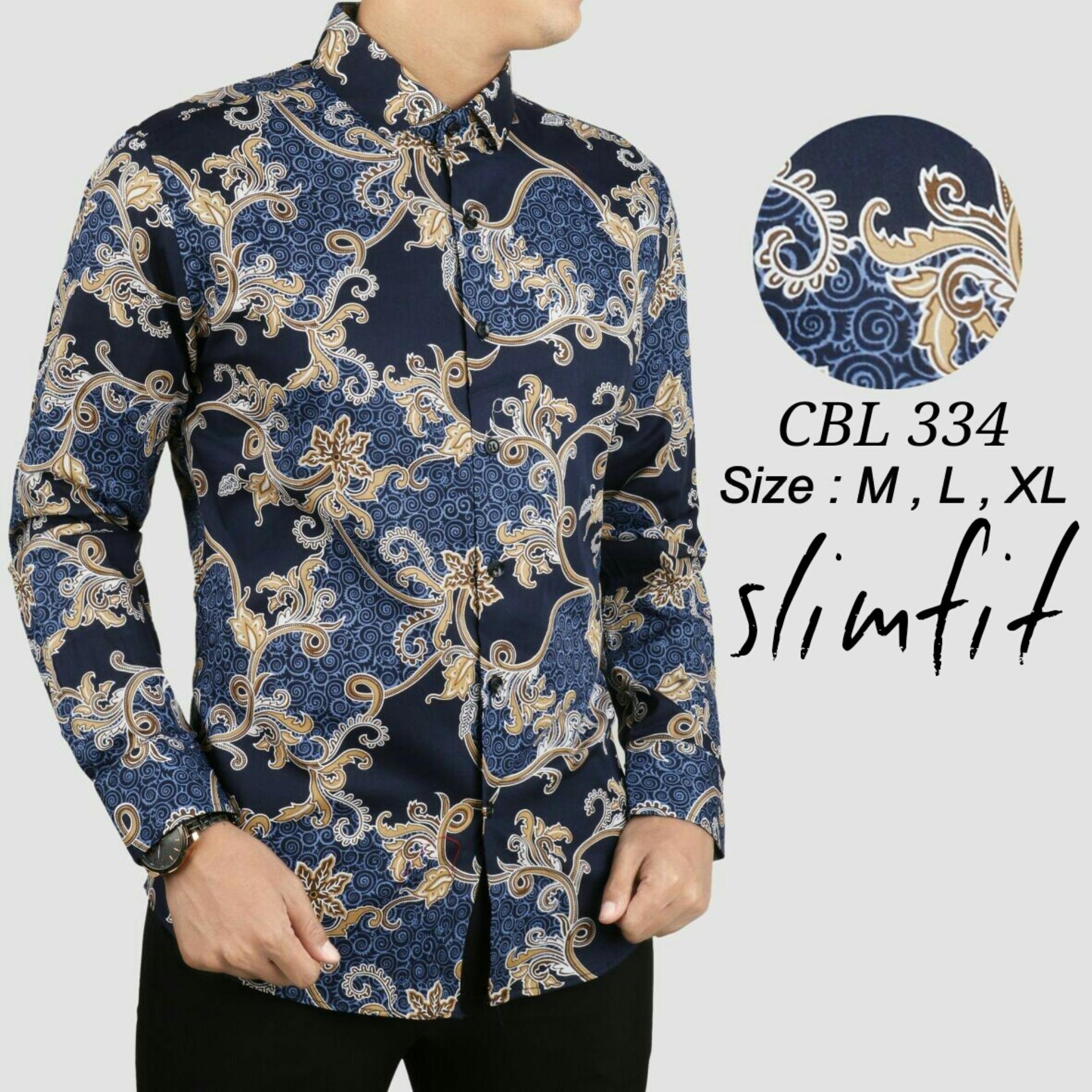 Baju Batik Pria- Kemeja Pria Slim Fit Lengan Panjang Keren-Batik Pria