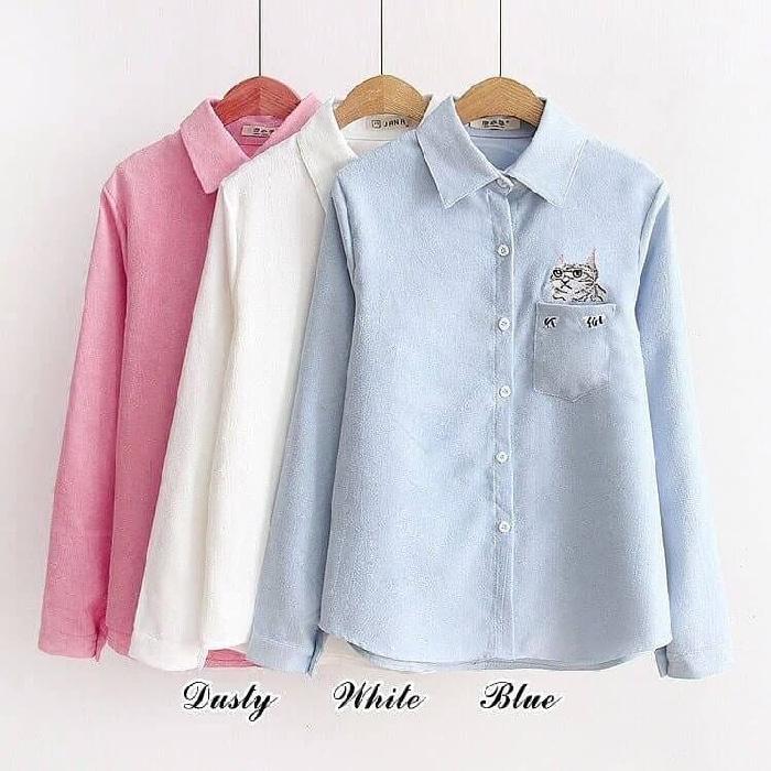 Grosir Baju Murah/Jual Kemeja Murah/Terbaru/CATTY FLOF SHIRT ML001