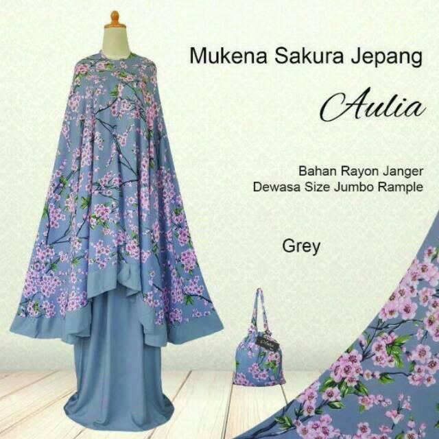 Mukena bali size dewasa jumbo rempel motif bunga sakura adem, lembut fan nyaman di pakai