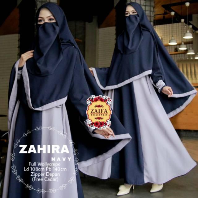 GAMIS JUMBO SET CADAR SYAMILA SYARI NIQOB NAVY SIZE XL