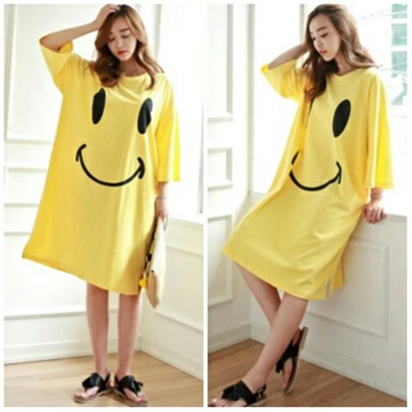 J&C Dress Jumbo Smile/ Dress Jumbo / Shirt Dress Jumbo / Baju Ukuran Besar / Kaos Jumbo / Kaos Big Size