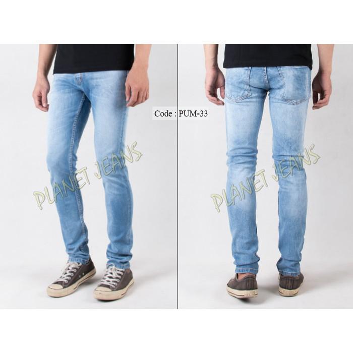 Celana Jeans Skinny Pria Bahan Stretch Karet Model Pensil Untuk Cowok - A9bwm5