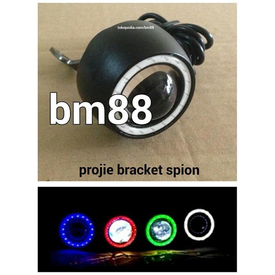 Lampu Led Projie + Ae De Bracket Spion - Sorot Tembak Gantung - Motor