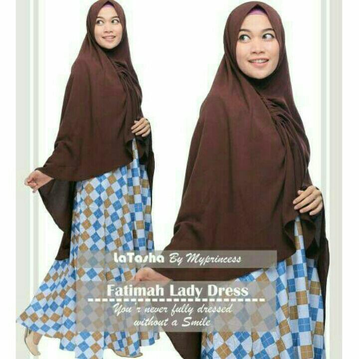 Gamis Syari Busui Katun Jepang Latasha Motif Kotak