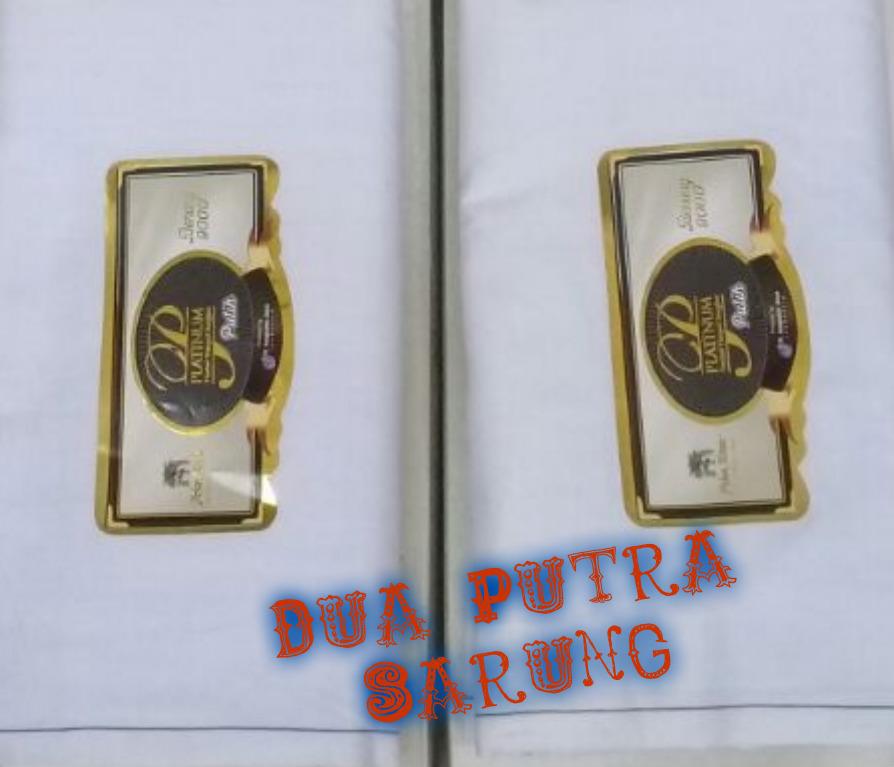 dua putra Sarung Pohon Korma Platinum Timbul Tumpal Songket Putih motif BHS