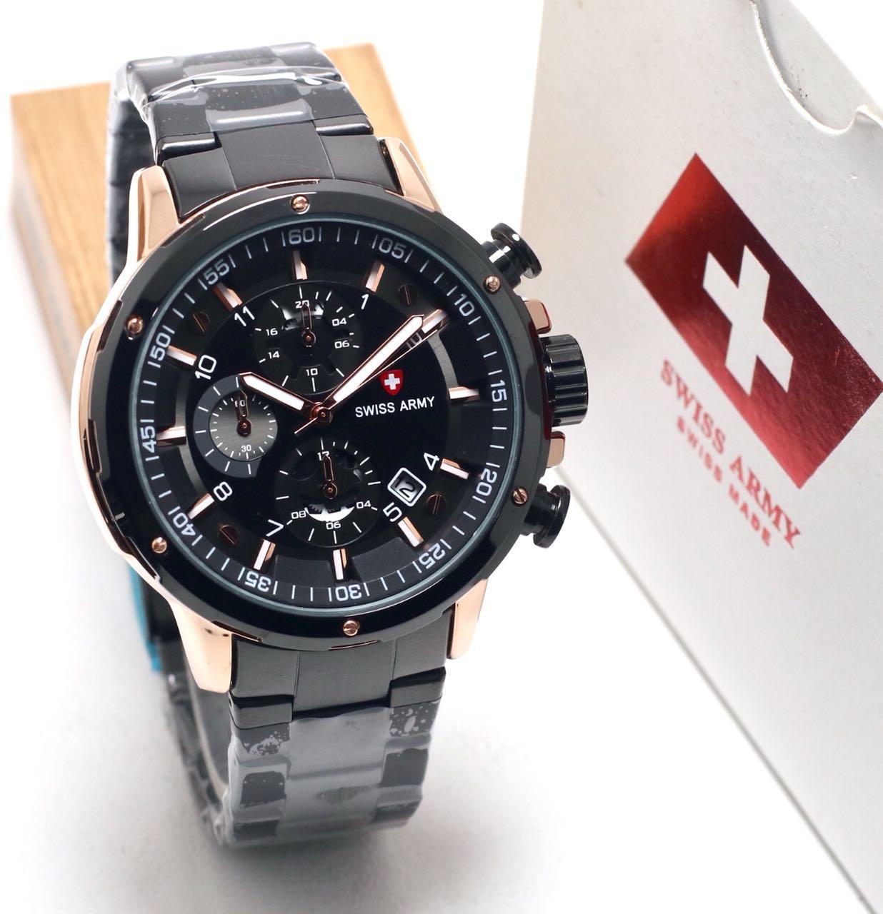 Swiss Army Chrono- Jam Tangan Pria – Full Stainless Steel - SA6410RT