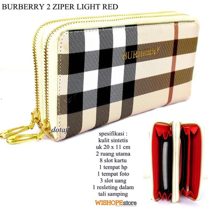 TERLARIS!!! DOMPET HPO WANITA KULIT BURBERRY 2 ZIPER KW - stZEEu