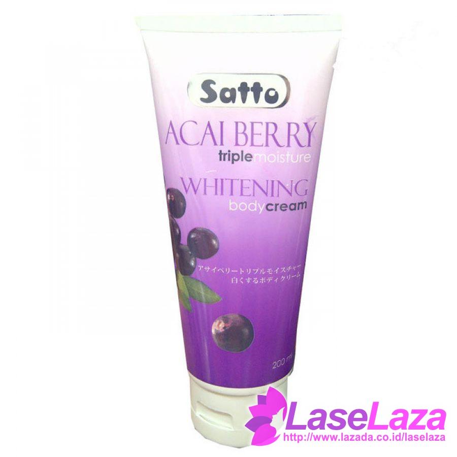 PROMO MURAH SATTO ACAI BERRY WHITENING BODY CREAM 200ML AMPUH