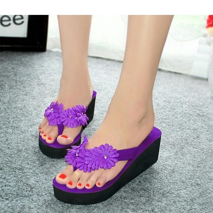 Sandal wanita Wedges Spon Bunga Department Store