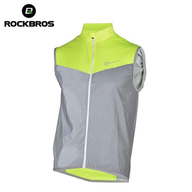 ROCKBROS Bicycle Vest Jersey Jacket Reflective Cycling Sleeveless Men Sportswear Short Jersey Bike Breathable Windproof Vests