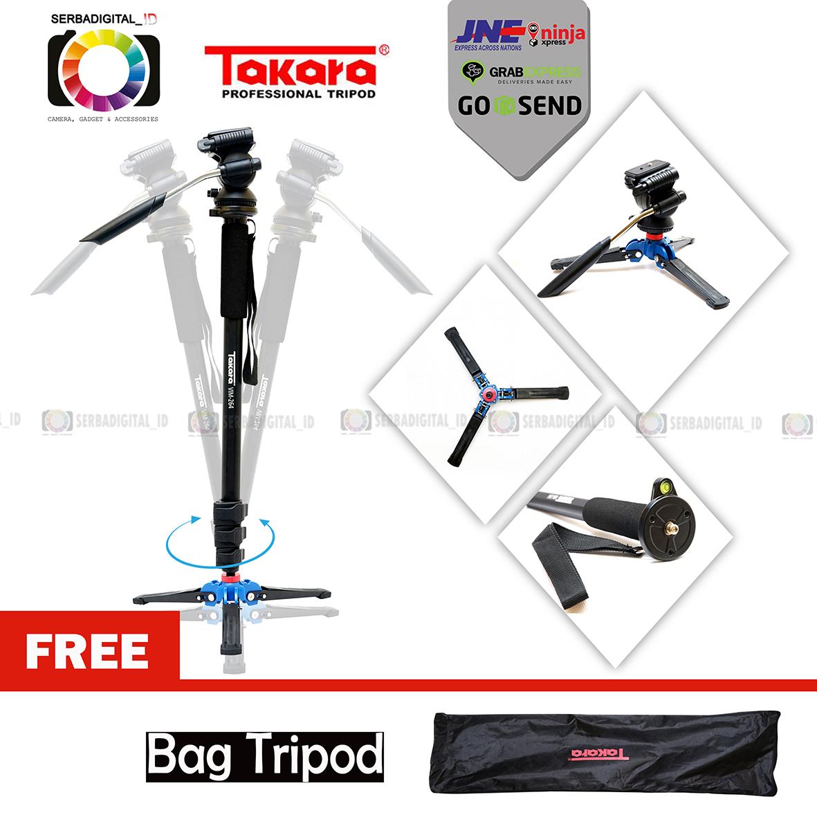 TAKARA VIM 264 Fluid Head Video Monopod, Tripod Camera