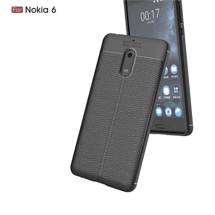 Terbaru! Auto Focus Leather Kulit Texture Nokia 6 Soft Case Cover Casing -5380 RKA