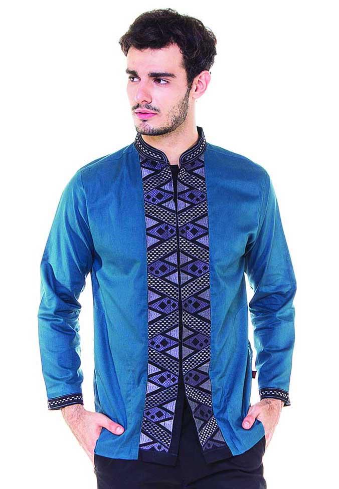 Kemeja Koko Batik Pria warna Biru design keren trendi - Javaseven / MQI 004