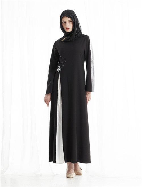 Muslim Dress Black women Abaya robe Clothes Malaysia Islamic Clothingane Dress (No pockets and scarves)