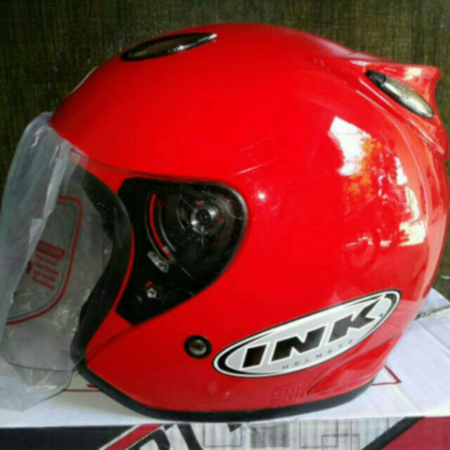 Helm basic ink Centro warna Merah Fire Red