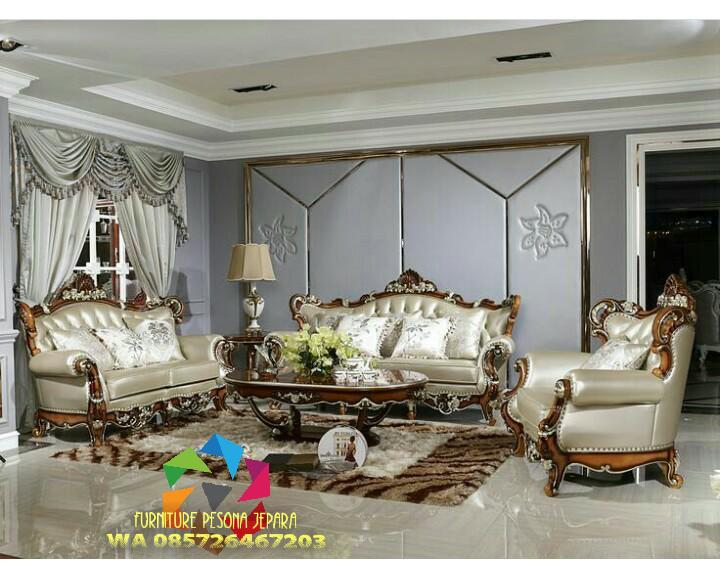 Kursi sofa tamu Jati ukir natural. PESONA JEPARA