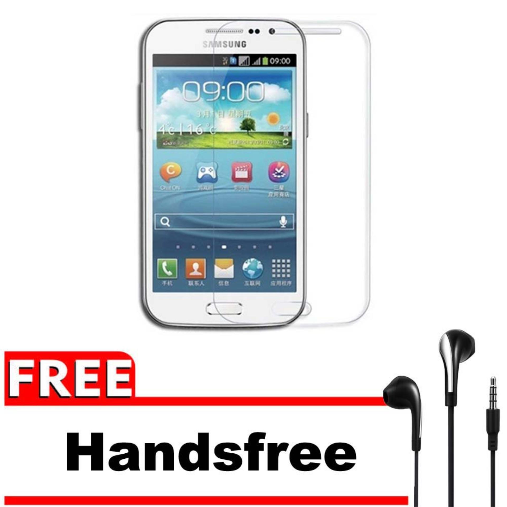 Vn Samsung Galaxy Win / Grand Quattro / I8550 / I8552 / Duos Tempered Glass 9H Screen Protector 0.32mm + Gratis Free Handsfree Earphone Headset Universal - Bening Transparan