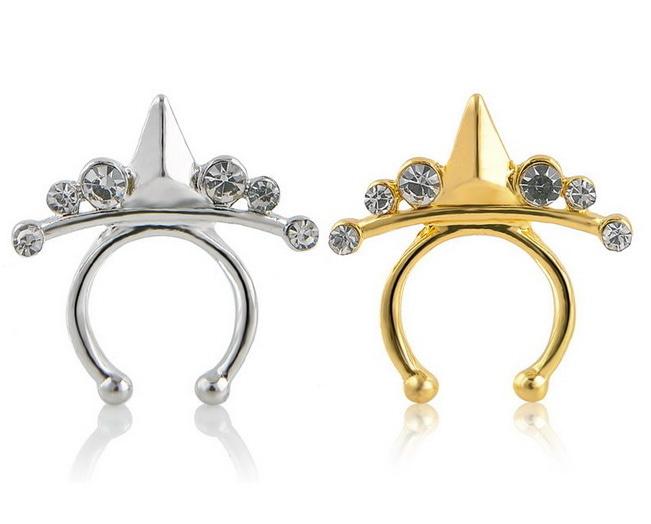 Anneui - BP0056 - fake septum piercing / anting jepit hidung (tanpa tindik) - Gold