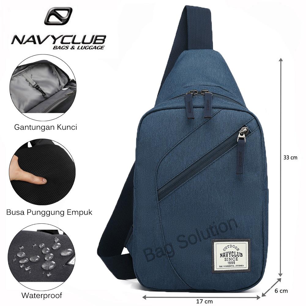 Navy Club Tas Selempang Travel - Tas Punggung Tas Dada Tahan Air - Sling Bag Tas Pria Tas Wanita Tas Slempang Pria 5032 - Biru Tua