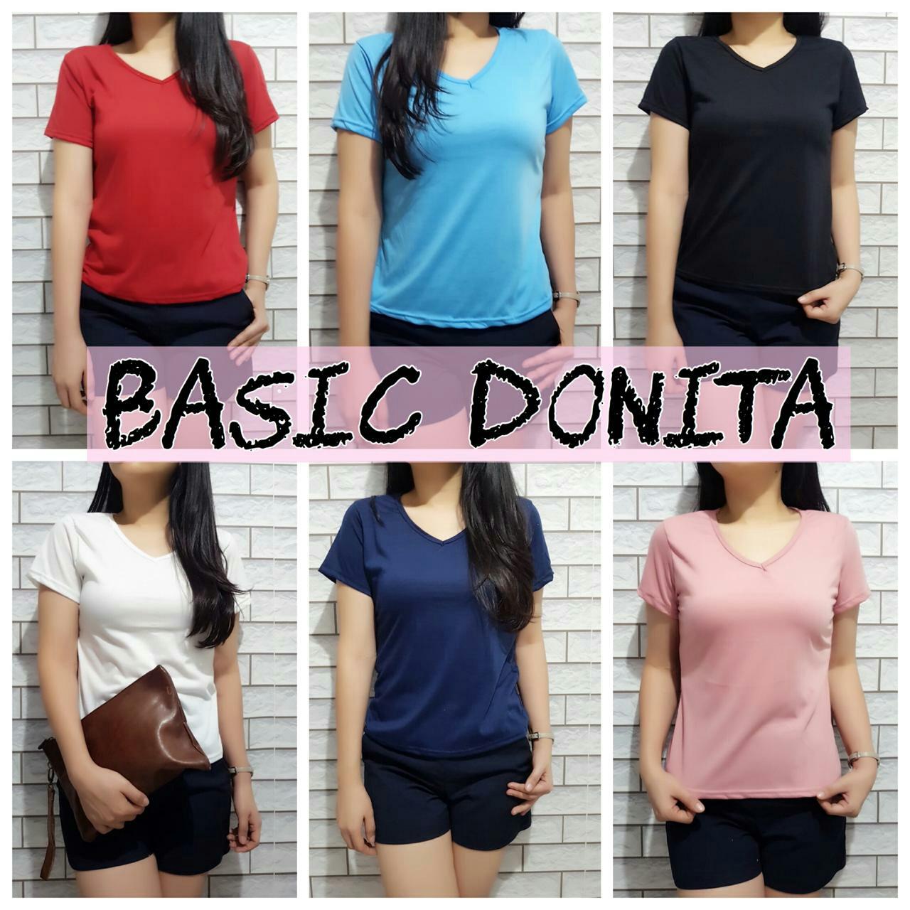 DAMAI FASHION JAKARTA - baju atasan basic DONITA 7warna - konveksi murah