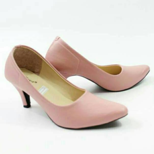Dalleya - Sepatu heel pantopel kerja polos wanita BONAY SILKY (DOP/matte).