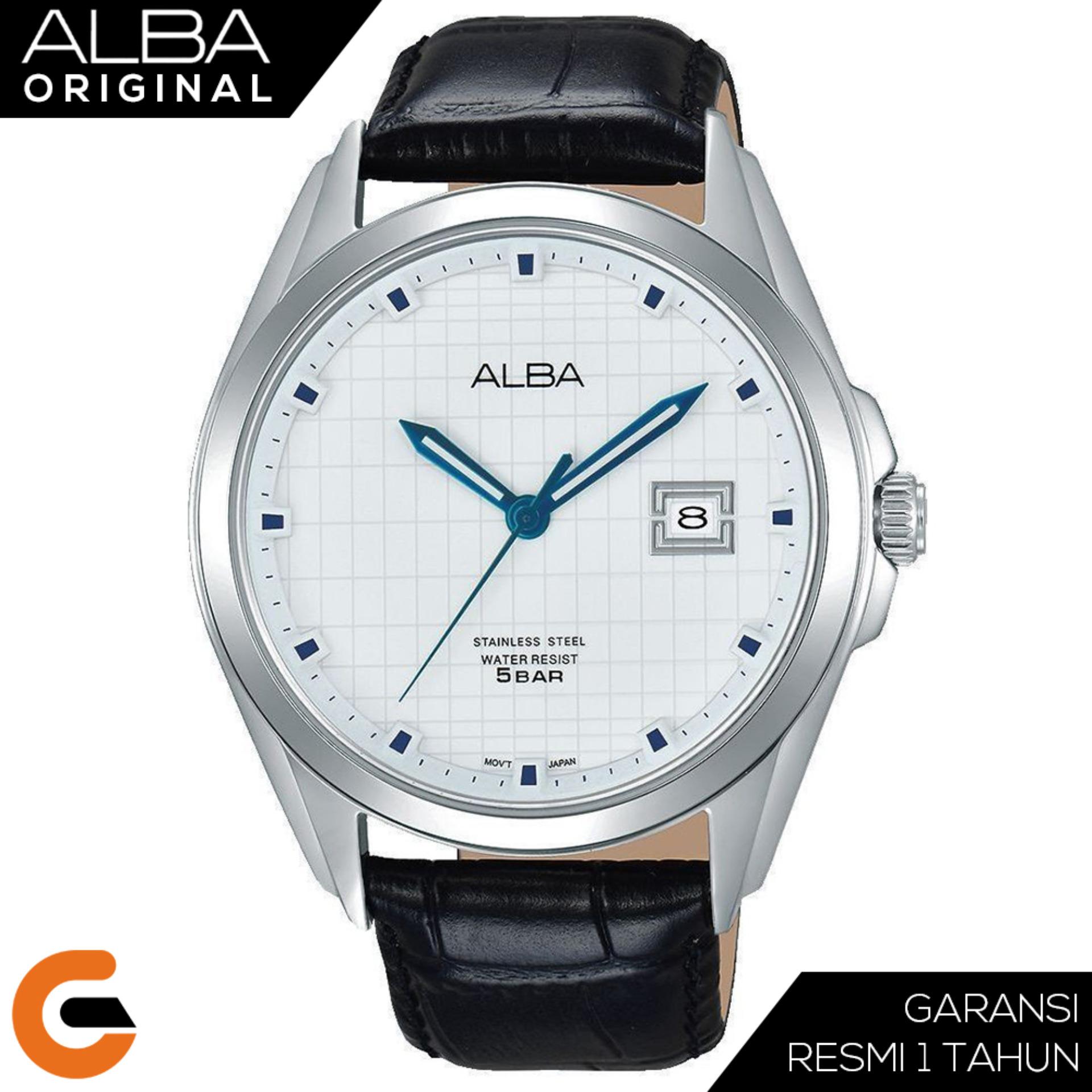 ALBA Pretige Jam Tangan Pria Tali Kulit / Stainless Steel Quartz Movement AS9C