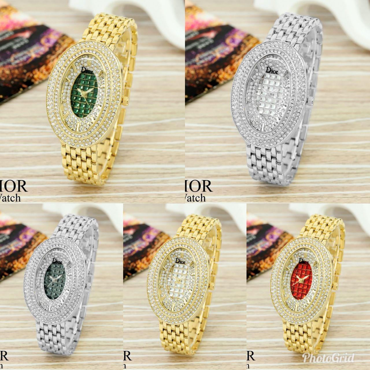 DIOR Watch Full Diamond Ovaline /jam tangan wanita/fashion/fashion wanita/jam tangan