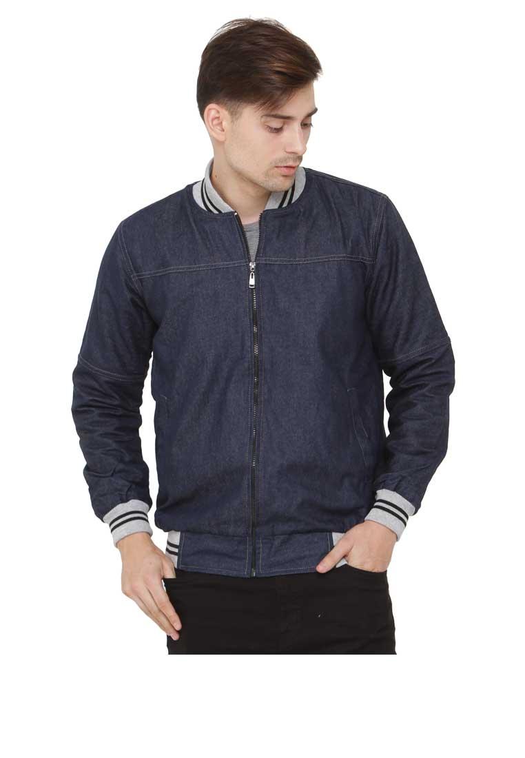 JAKET JEANS PRIA BIRU DONGKER JAKET BOMBER DENIM ZIPPER DISTRO C6 ORIGINAL ISC.350