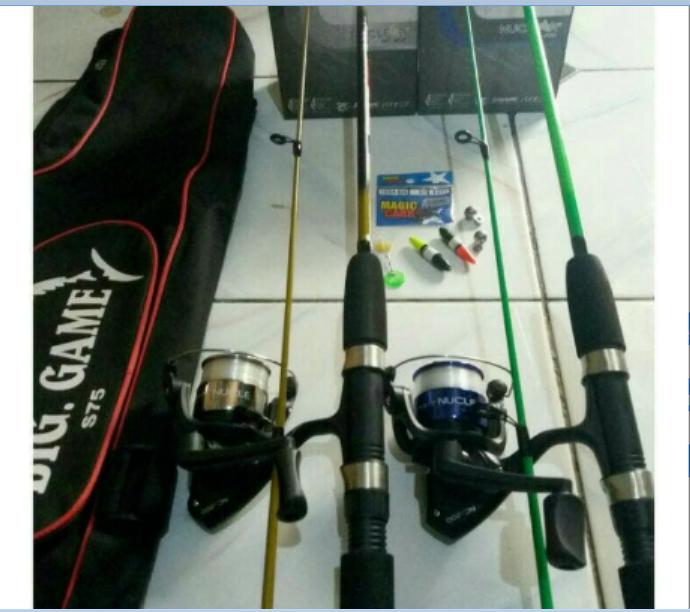 Deskripsi Produk >>>SET PANCING PEMULA SUPER LARIS!!! SET PANCINBalong/empang”></p>
<h2>Deskripsi Produk >>>SET PANCING PEMULA SUPER LARIS!!! SET PANCINBalong/empang</h2>
<p>2 set alat pancing Komplit Japan Quality, Deskripsi Produk, SET PANCING TERLARIS!!!, SET PANCING INI SANGAT cocok untuk dipakai Anak-anak maupun Dewasa yang masih PEMULA dan cocok dipakai untuk mancing kolam/Balong/empang, sungai dan danau/tepi pantai/dermaga. Kami akan kirim sesuai spesifikasi dibawah ini :, >>> 2 Reel PIONER NUCLEAR warna tergantung stok dan sudah di isi senar jadi tidak usah lagi repot-repot Beli dan pasang senarnya lagi, >>> 2 joran Type sambung 2, Panjang 1,2 meter berbahan fiber dengan kekuatan diatas 5 kg yang lentur dan sensitif jadi sangat mudah mengetahui ketika umpan kita lagi dimakan sama ikan kecil dan udang, >>> 2 Pelampung, >>> 2 Pemberat, >>> 1 bungkus Kail, >>> 1 gulung stoper</p>
</div>
<div class=