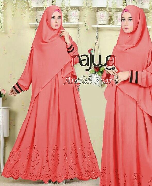 NAJWA SYARI l PAKAIAN GAMIS WANITA l FASHION PEREMPUAN MUSLIM l HIJAB ISLAM SALEM MILO DARK BROWN l KERUDUNG WANITA MAXI DRESS