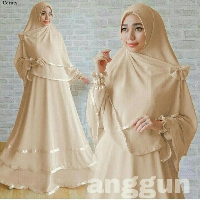 Anggun Syari Coksu gamis busui syari Warna Putih busana Muslim