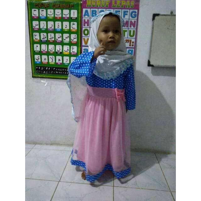 Gamis anak pesta PAUD TK sd tanggung katun tutu cantik murah size S