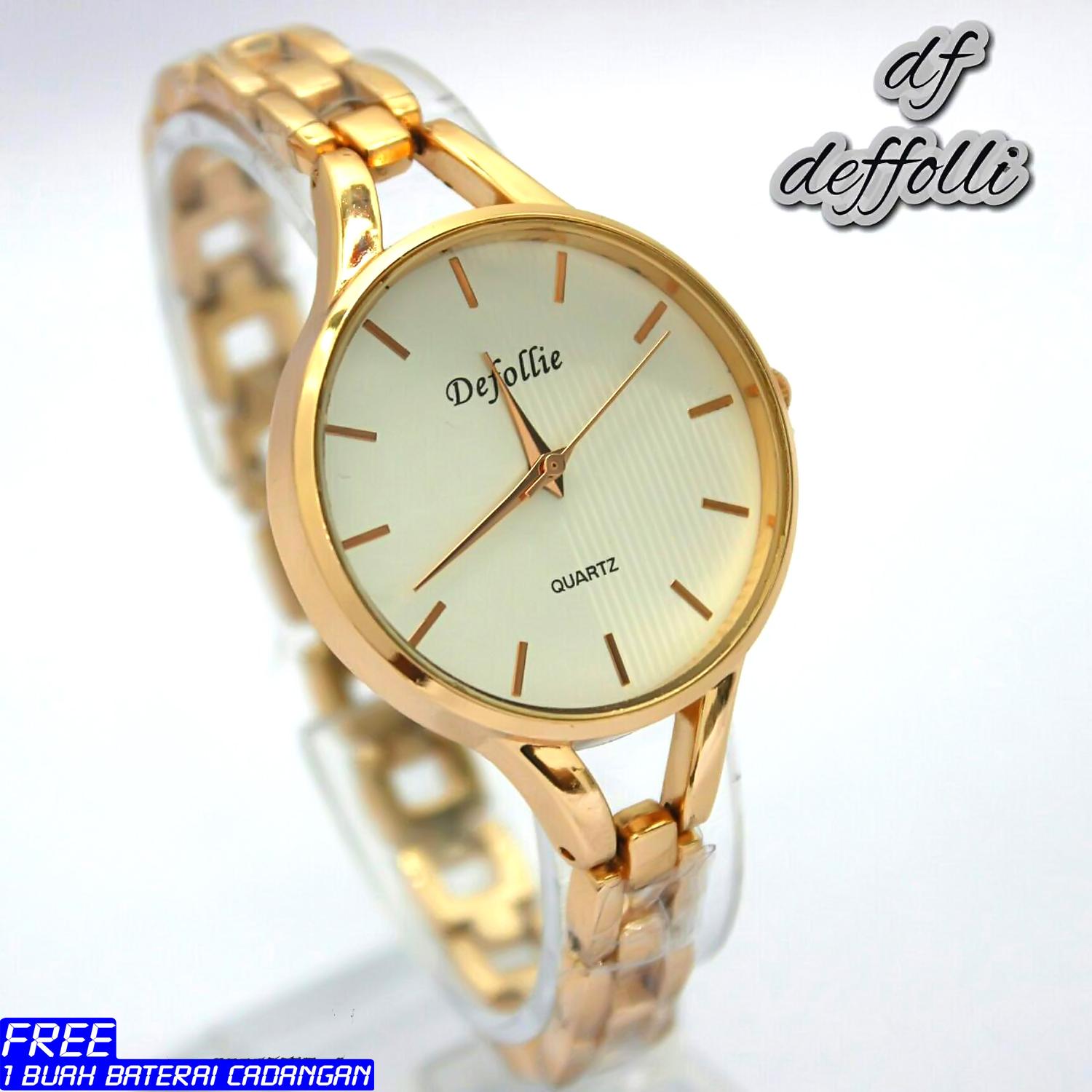 Jam tangan cantik - defollie - formal - stainless steel - analog