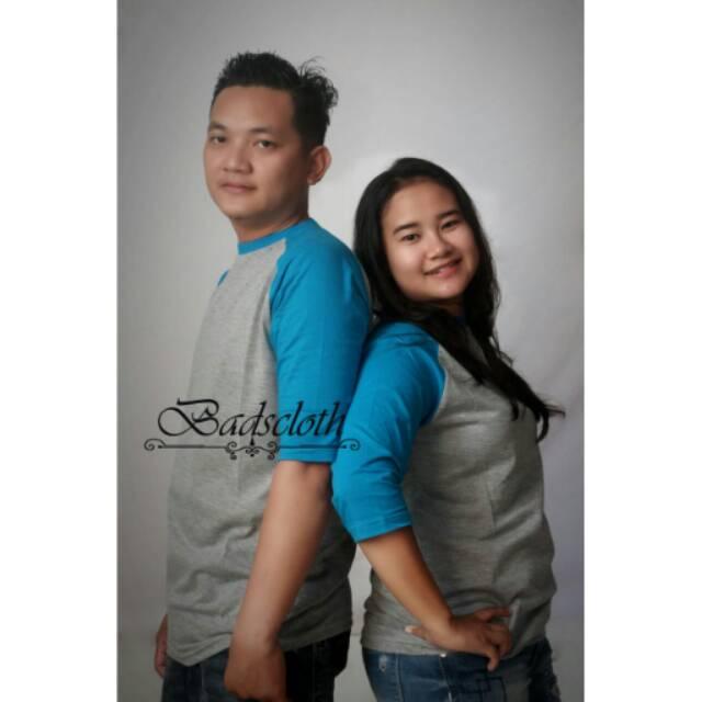 Kaos couple reglan 3/4 Tangan panjang XXL