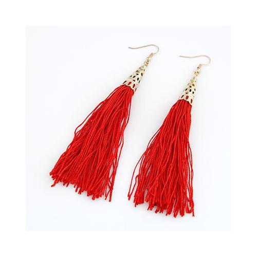 LRC Anting Gantung Renaissanc Elegant Tassels Design Alloy Korean Earrings