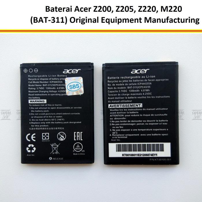 Baterai HP Acer Z200 Z205 Z220 M220 BAT-311 BAT 311 Original OEM Batre