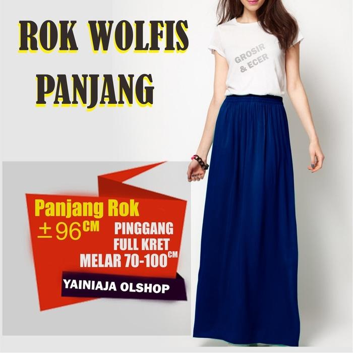 Grosir rok wolfis | konveksi rok panjang wolfis