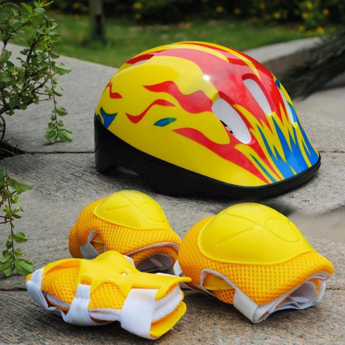 Helm Sepeda/Sepatu Roda Anak+Pelindung/Deker Tangan Siku Lutut Motif - zNHI2J