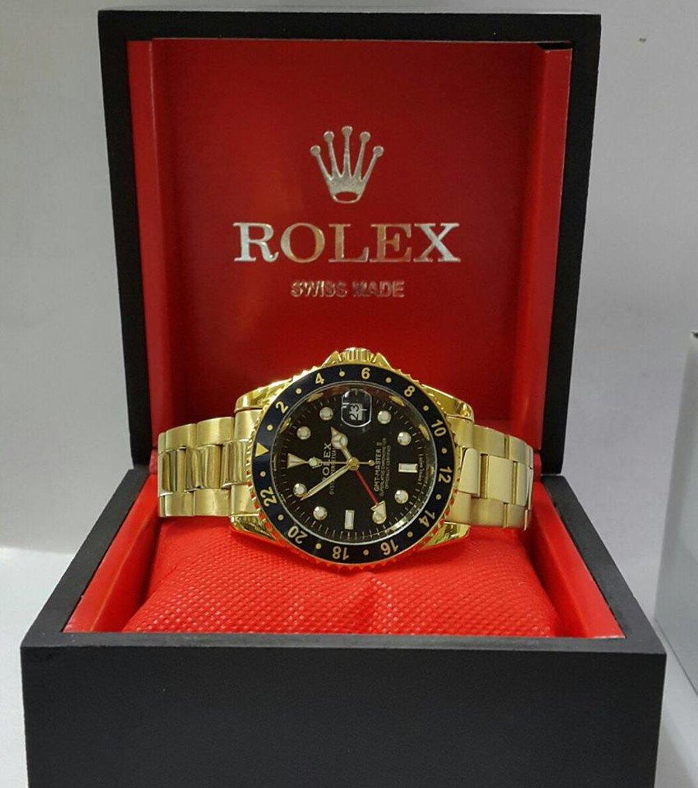 Jam Tangan Rolex GMT Master II Gold Dial Black