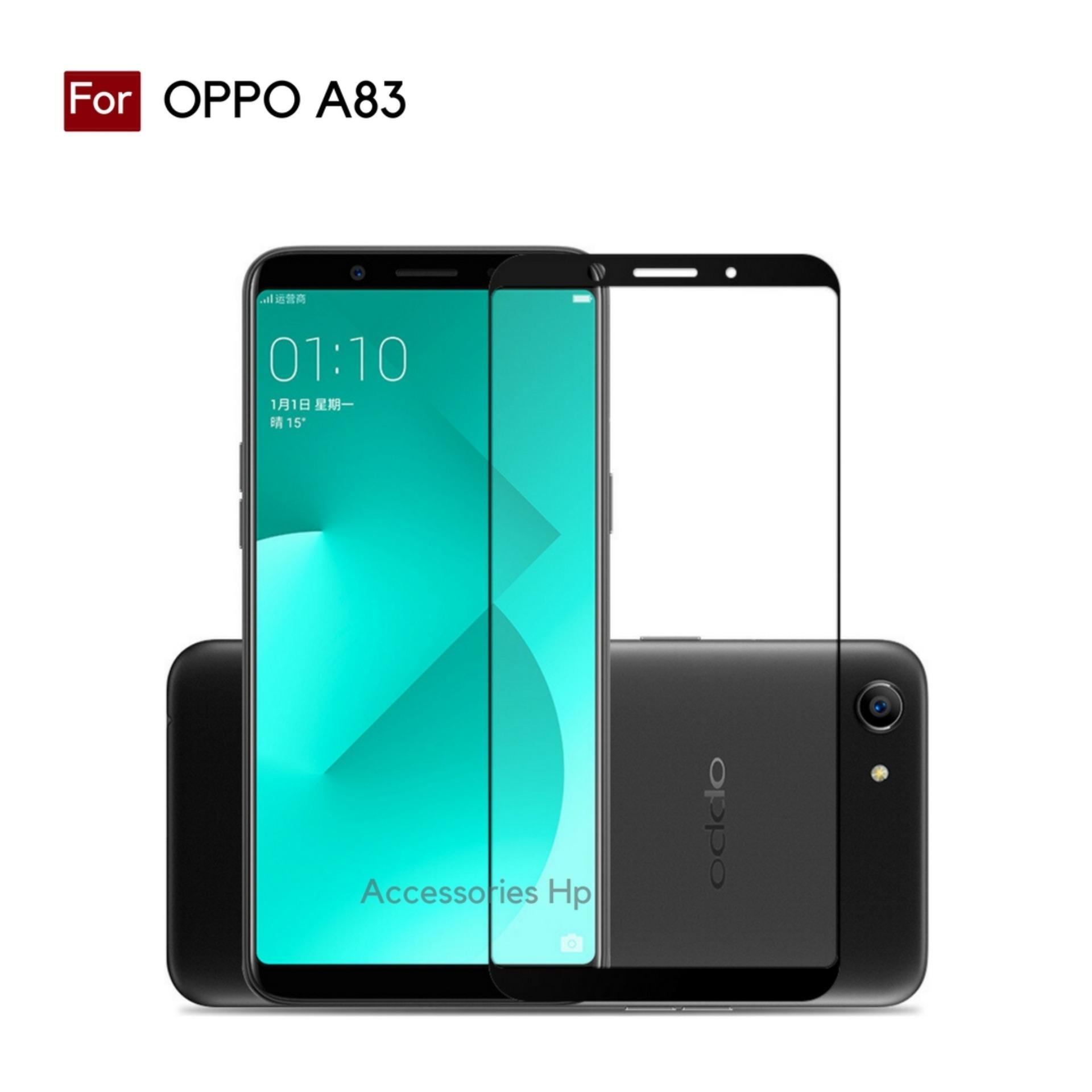 Accessories Hp Full Cover Tempered Glass Warna Screen Protector for OPPO A83 - Black