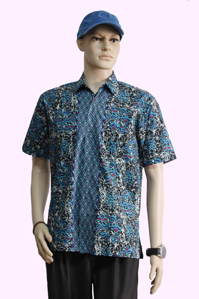 Promo Terpopuler Hem Batik Hitam Motif Tenun Bali Petir